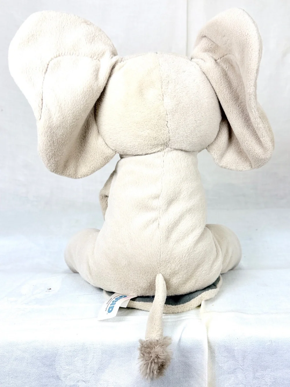 Baby Gund Plush Singing Peek-A-Boo Elephant - Gray